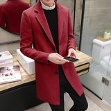 2019 New Winter Woolen Coat Men Leisure Long Sections Woolen Coats Mens Pure Color Casual Fashion Jackets / Casual Men Overcoat