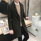 2019 New Winter Woolen Coat Men Leisure Long Sections Woolen Coats Mens Pure Color Casual Fashion Jackets / Casual Men Overcoat