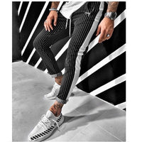 Hot sale Workout Jogging Pants Men Striped Sport Sweatpants short  casual long pants Men Fitness Joggers Bodybuilding Trousers