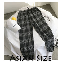 Privathinker Men Women Korean Black Plaid Casual Pants 2019 Mens Streetwear Harem Pants Male Checkered Trousers Plus Size