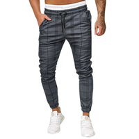 Man Pants Men's Long Casual Sport Pants Slim Fit Plaid Trousers Running Joggers Sweatpants Men's High Quality Brand Men Pants