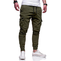 New Style Men's Tool Pants pocket Battle Tether Pants Elastic Waist Casual Work Beam Foot Movement Jogging Pants