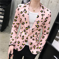 Unique designs Stage Costume Tuxedos Blazer Men Slim fit Letter Floral print Suit Mens Blazer Jacket White Black