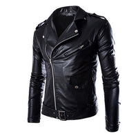 2019 Men Faux Leather Jackets Autumn Fashion Steampunk Gothic Turn Down Collar Motorcycle Jackets Male Zippers Leather Coat 3XL