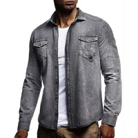 New arrival autumn long-sleeved shirts men shirt solid male denim fashion shirt tops men's jeans shirt