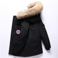 Winter Down Parkas Jacket Men White Duck Down Coat Men's Thick Snow Parka Overcoat Windbreaker Long Fur Hooded Warm Parkas