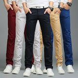 Fashion Men Business Casual Pants Slim Straight Trousers Solid Color Man Long Pants Spring Autumn VK-ING