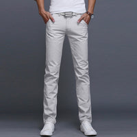 Fashion Men Business Casual Pants Slim Straight Trousers Solid Color Man Long Pants Spring Autumn VK-ING