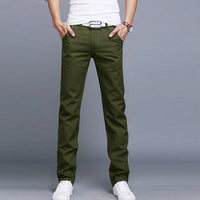 Fashion Men Business Casual Pants Slim Straight Trousers Solid Color Man Long Pants Spring Autumn VK-ING