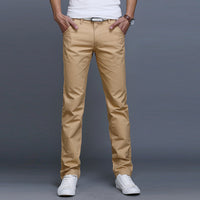 Fashion Men Business Casual Pants Slim Straight Trousers Solid Color Man Long Pants Spring Autumn VK-ING