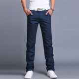 Fashion Men Business Casual Pants Slim Straight Trousers Solid Color Man Long Pants Spring Autumn VK-ING