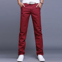 Fashion Men Business Casual Pants Slim Straight Trousers Solid Color Man Long Pants Spring Autumn VK-ING