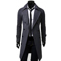 2019 Men winter Blazer Coats Stand Collar Blazers Autumn Winter Blazer Outwears Solid Color Breasted Men Long Blends Jacket