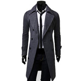 2019 Men winter Blazer Coats Stand Collar Blazers Autumn Winter Blazer Outwears Solid Color Breasted Men Long Blends Jacket