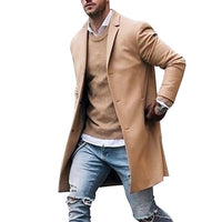 2019 Men winter Blazer Coats Stand Collar Blazers Autumn Winter Blazer Outwears Solid Color Breasted Men Long Blends Jacket