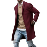 2019 Men winter Blazer Coats Stand Collar Blazers Autumn Winter Blazer Outwears Solid Color Breasted Men Long Blends Jacket