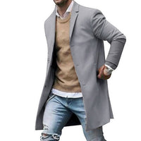 2019 Men winter Blazer Coats Stand Collar Blazers Autumn Winter Blazer Outwears Solid Color Breasted Men Long Blends Jacket