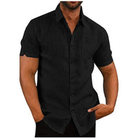 Mens Luxury Short Sleeve Summer Solid Shirts Casual Loose Soft Tops Tee 4 Colors