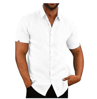 Mens Luxury Short Sleeve Summer Solid Shirts Casual Loose Soft Tops Tee 4 Colors