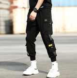 2019 Autumn New Hip Hop Joggers Men Black Harem Pants Multi-pocket Ribbons Man Sweatpants Streetwear Casual Mens Pants XS-3XL