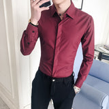 New 2019 Spring Autumn Cotton Dress Shirts High Quality Mens Casual Shirt,Casual Men Plus SizeXXXL Slim Fit Social Shirts